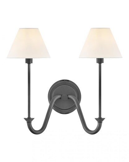 Hinkley Greta Medium Two Light Sconce Blackened Brass
