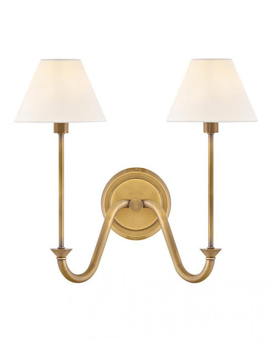 Hinkley Greta Medium Two Light Sconce Heritage Brass