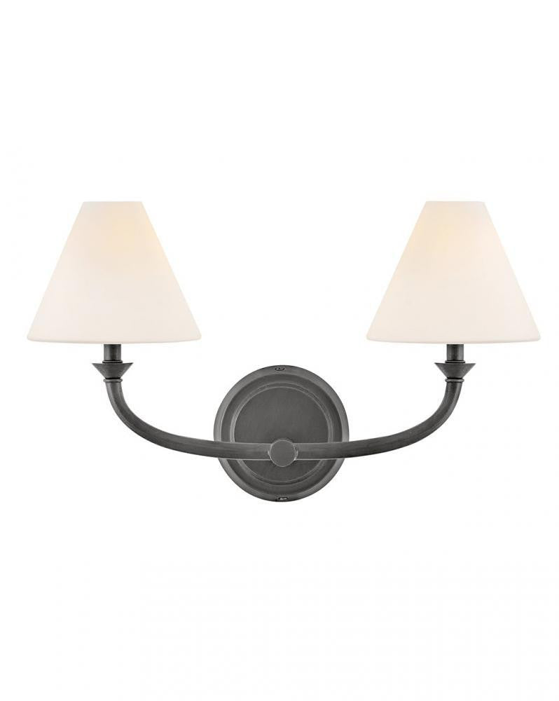 Hinkley Greta Small Two Light Vanity Blackened Brass