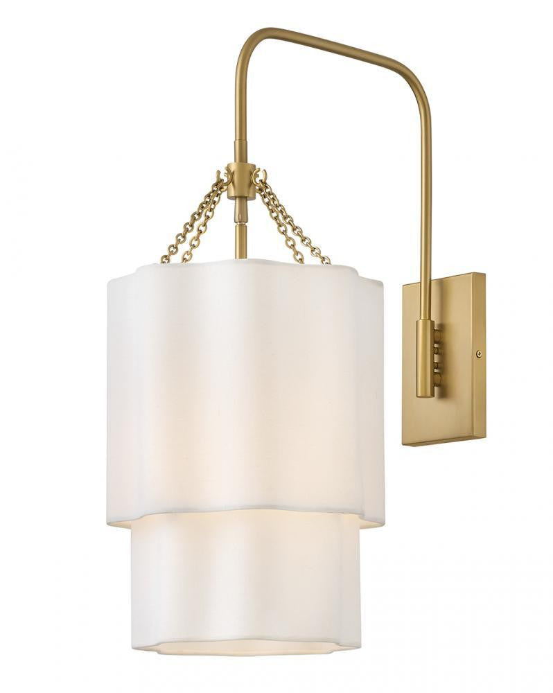 Hinkley Gwen Large Single Light Sconce Lacquered Brass