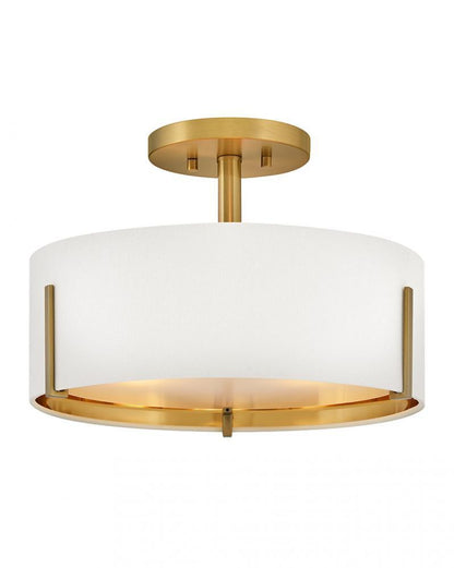 Hinkley Halle Medium Semi-Flush Mount Lacquered Brass