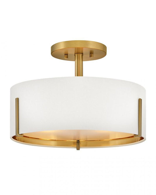 Hinkley Halle Medium Semi-Flush Mount Lacquered Brass