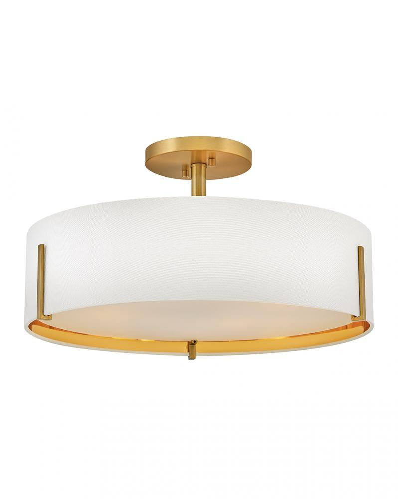 Hinkley Halle Medium Semi-Flush Mount Lacquered Brass