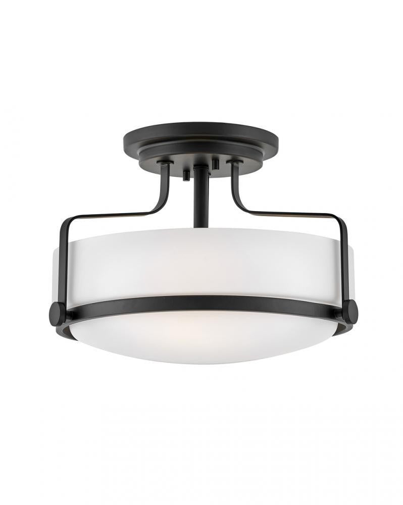 Hinkley Harper Medium Semi-Flush Mount Black, Steel