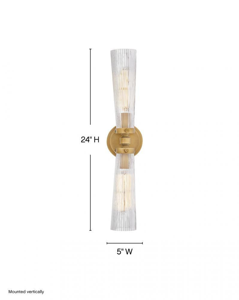 Hinkley Jude Large Two Light Vanity Heritage Brass