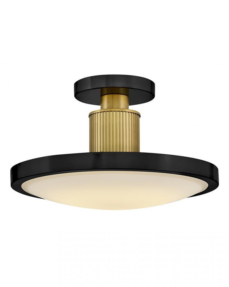 Hinkley Kieran Medium Semi-Flush Mount Black, Laquered Brass