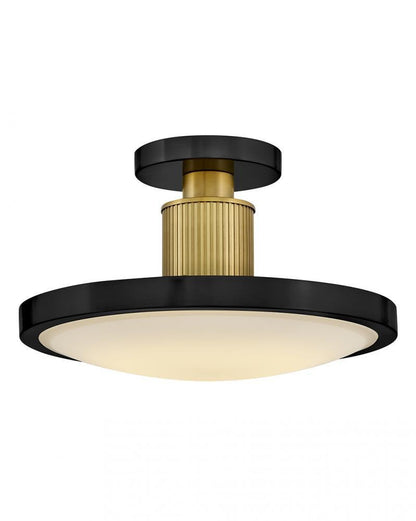 Hinkley Kieran Medium Semi-Flush Mount Black, Laquered Brass