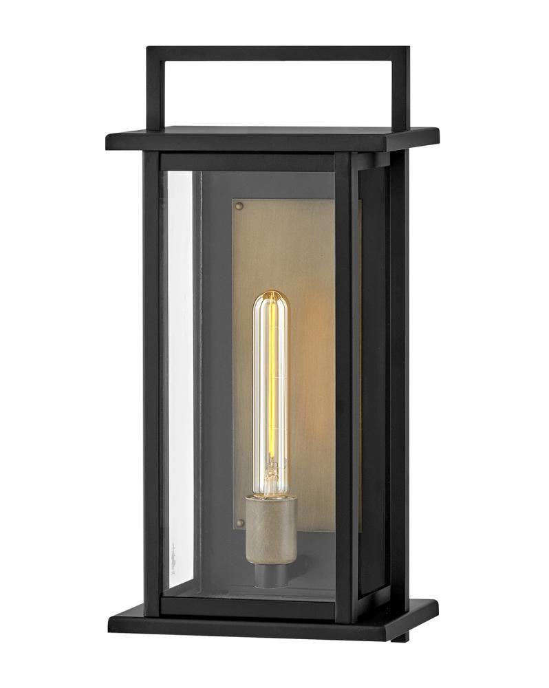 Hinkley Langston Medium Wall Mount Lantern Aluminum, Black