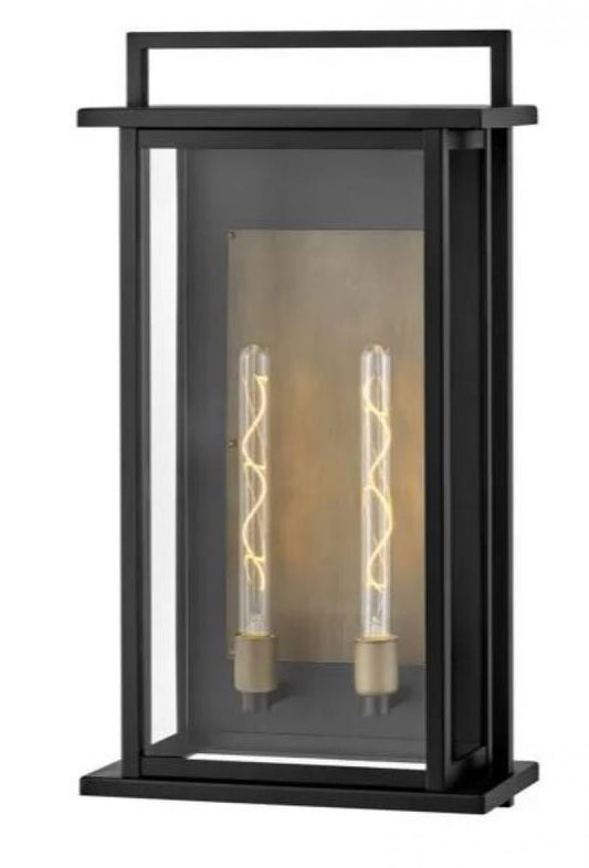 Hinkley Langston Outdoor Wall Lantern Aluminum, Black