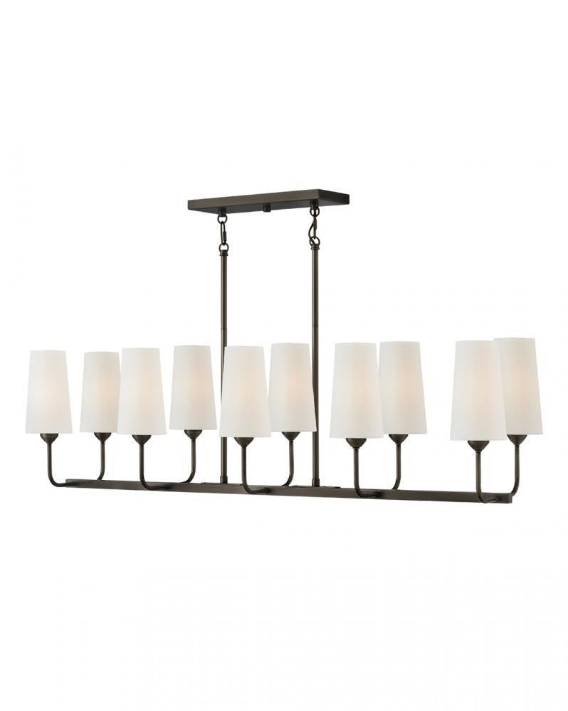 Hinkley Lewis Ten Light Linear Chandelier Black Oxide