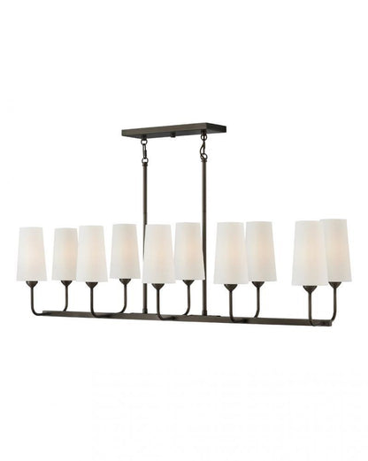 Hinkley Lewis Ten Light Linear Chandelier Black Oxide