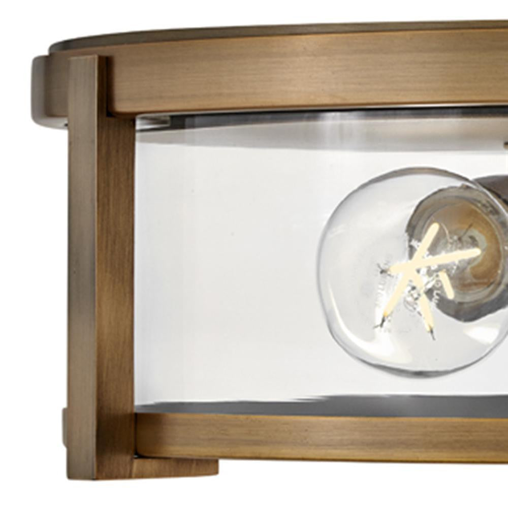 Hinkley Lowell Medium Flush Mount Brushed Bronze Clear Glass