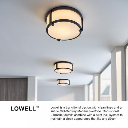 Hinkley Lowell Medium Flush Mount Brushed Bronze
