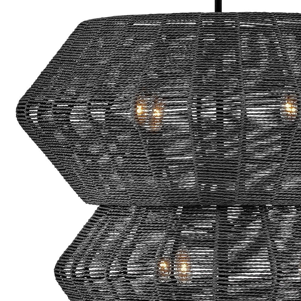 Hinkley Luca Double Extra Large Multi Tier Chandelier Black 27.75"W x 31.25"H x 27.75"L Black Shade