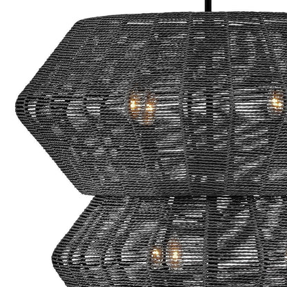 Hinkley Luca Double Extra Large Multi Tier Chandelier Black 27.75"W x 31.25"H x 27.75"L Black Shade