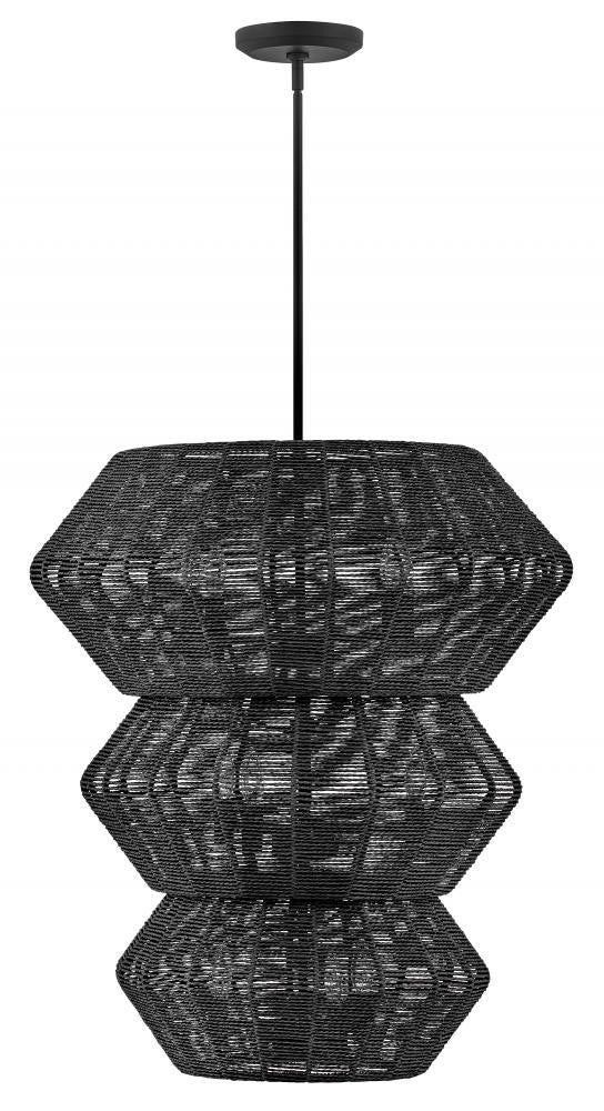 Hinkley Luca Double Extra Large Multi Tier Chandelier Black 27.75"W x 31.25"H x 27.75"L Black Shade