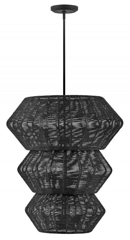 Hinkley Luca Double Extra Large Multi Tier Chandelier Black 27.75"W x 31.25"H x 27.75"L Black Shade