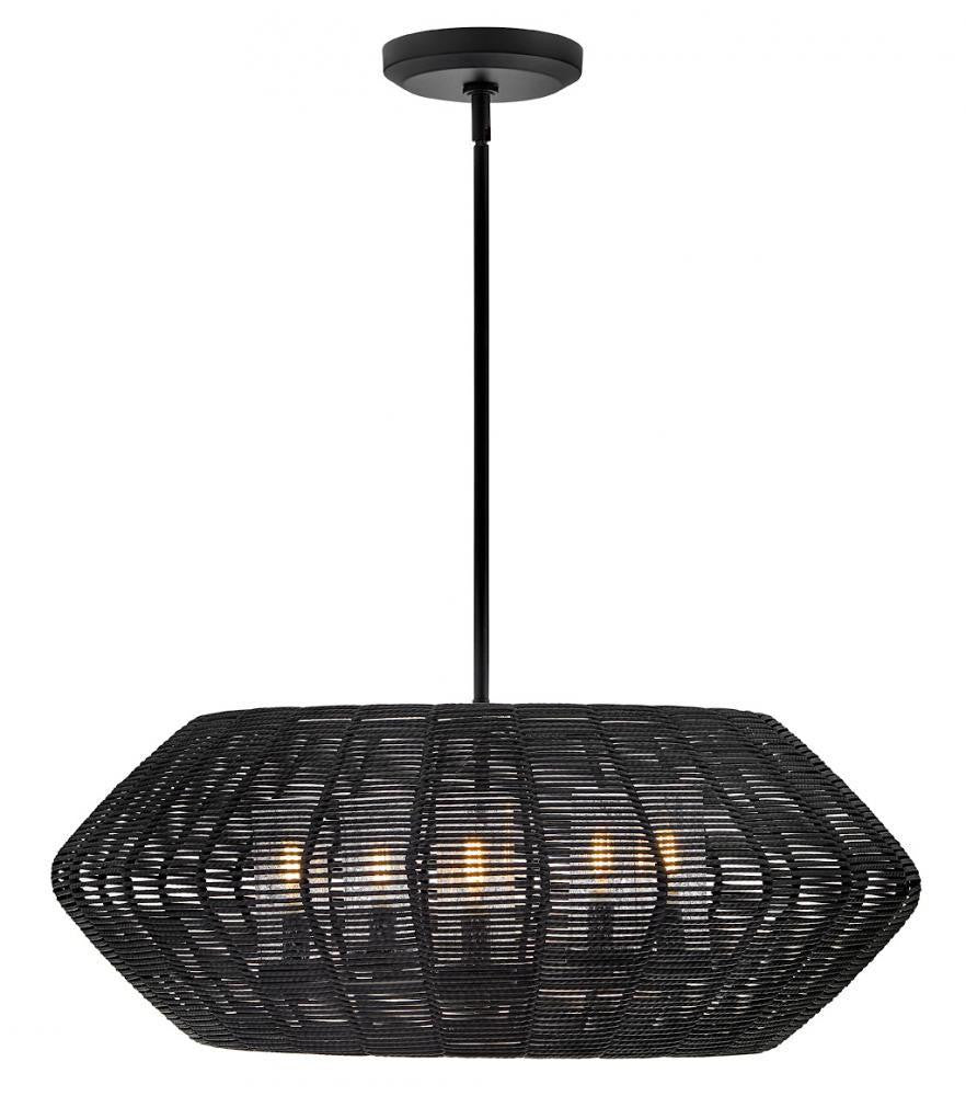 Hinkley Luca Medium Single Tier Chandelier Black 28.0"W x 10.75"H x 28.0"L Black Shade