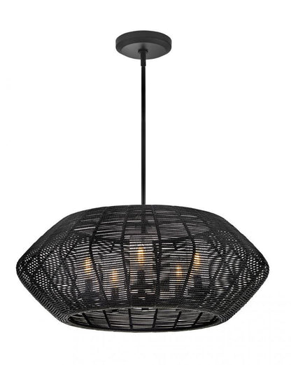 Hinkley Luca Medium Single Tier Chandelier Black 28.0"W x 10.75"H x 28.0"L Black Shade