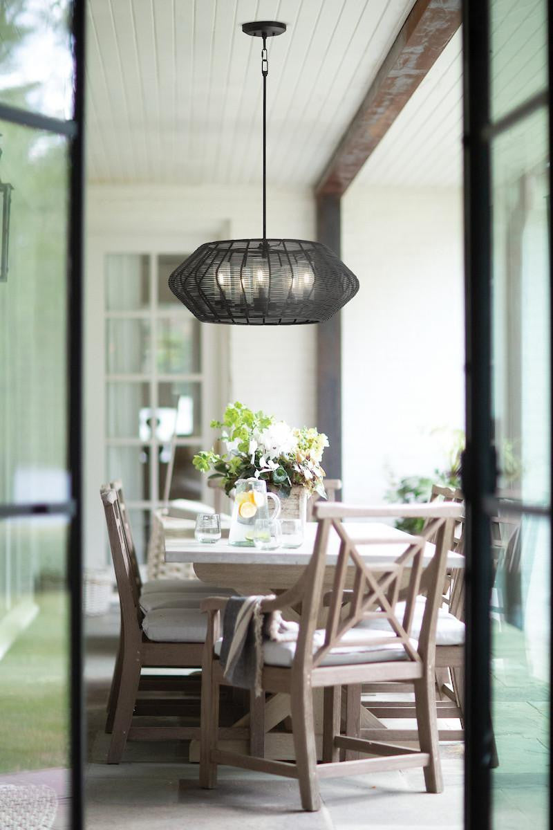 Hinkley Luca Medium Single Tier Chandelier Black 28.0"W x 10.75"H x 28.0"L Black Shade