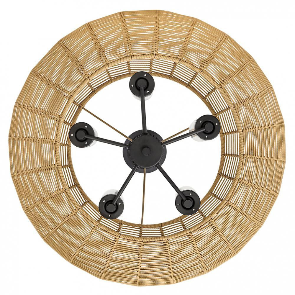 Hinkley Luca Medium Single Tier Chandelier Black 28.0"W x 10.75"H x 28.0"L Camel Shade