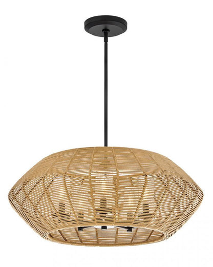 Hinkley Luca Medium Single Tier Chandelier Black 28.0"W x 10.75"H x 28.0"L Camel Shade