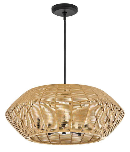Hinkley Luca Medium Single Tier Chandelier Black 28.0"W x 10.75"H x 28.0"L Camel Shade