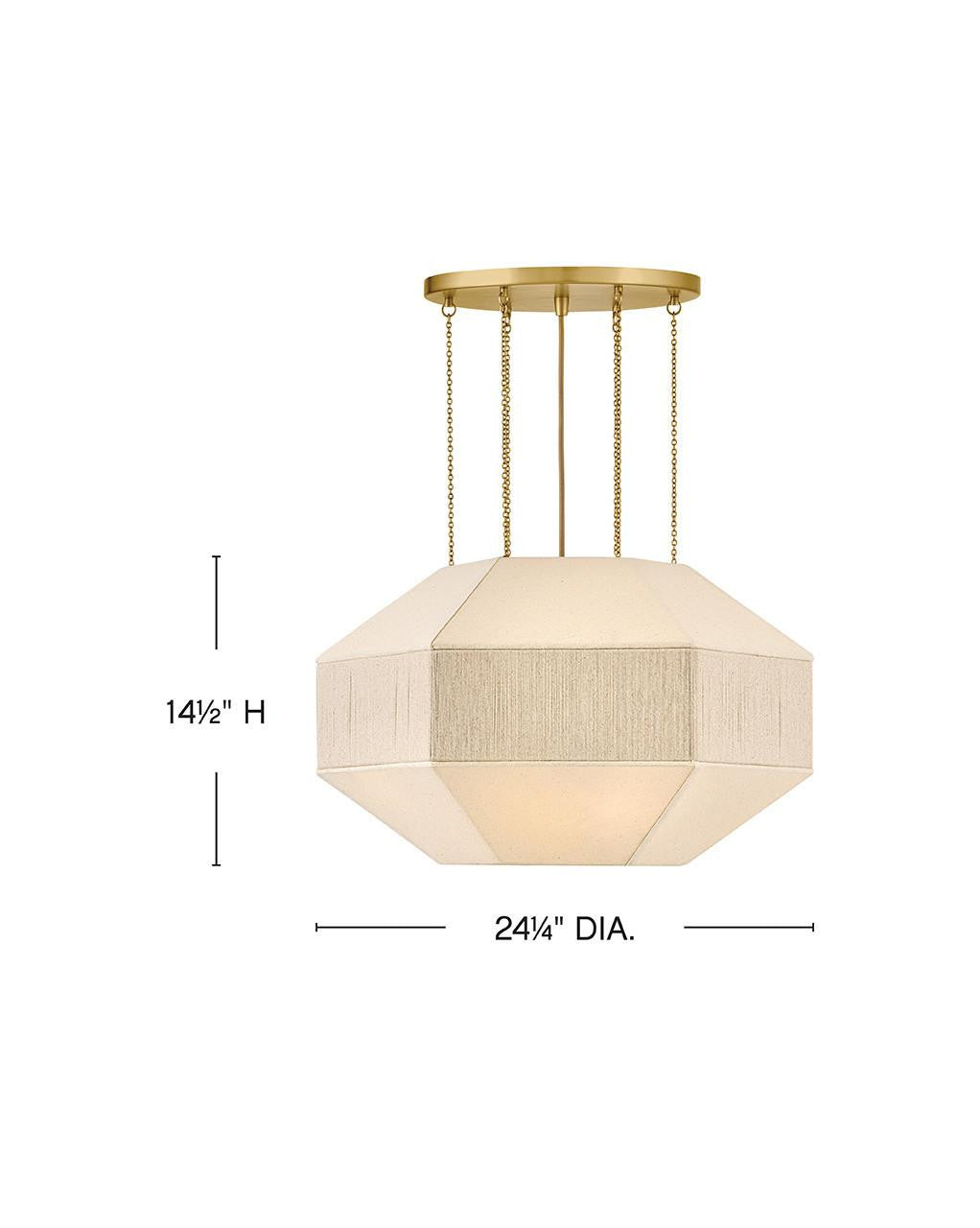 Hinkley Lyla Medium Convertible Chandelier Lacquered Brass 24.25"W x 14.5"H x 24.25"L