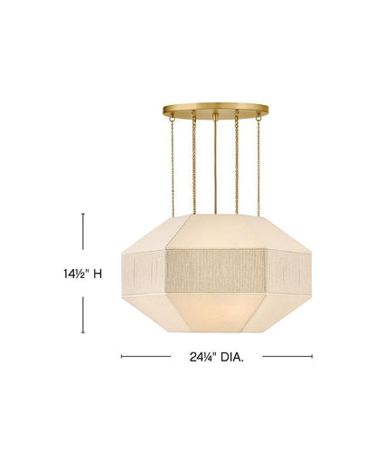 Hinkley Lyla Medium Convertible Chandelier Lacquered Brass 24.25"W x 14.5"H x 24.25"L