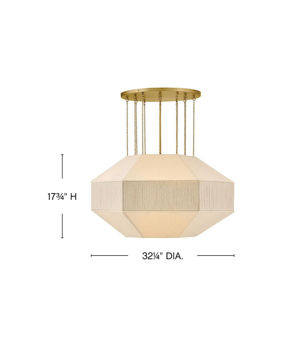 Hinkley Lyla Medium Convertible Chandelier Lacquered Brass 32.25"W x 17.75"H x 32.25"L