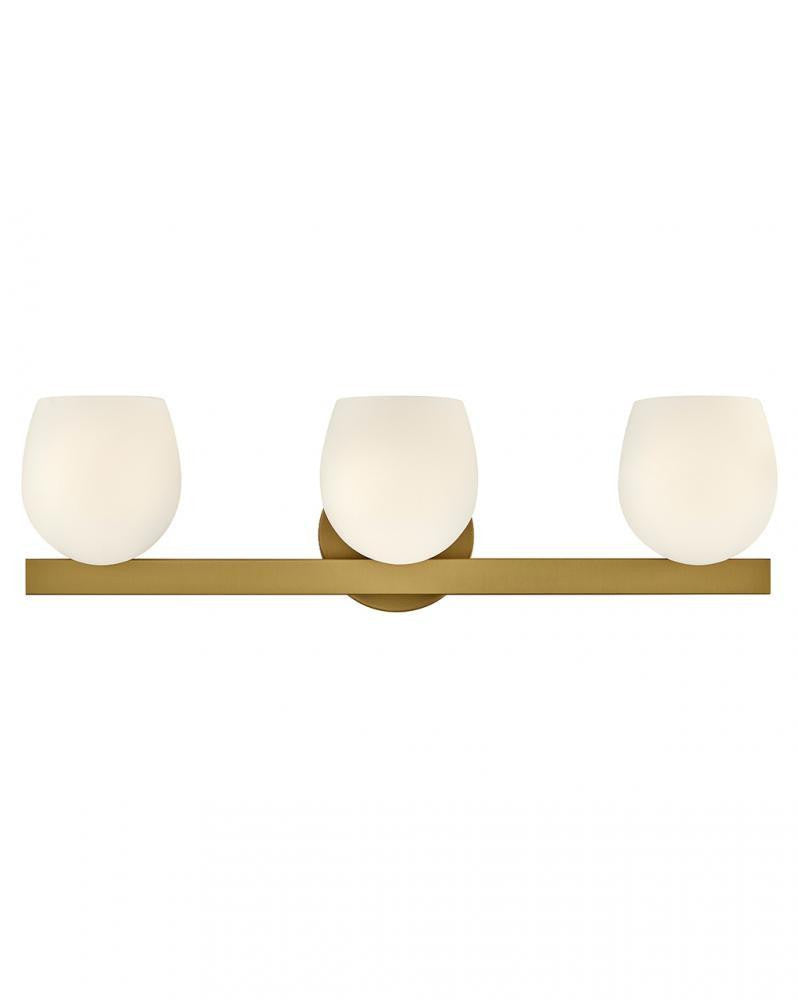 Hinkley Mae Medium Three Light Vanity Lacquered Brass