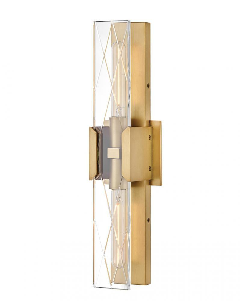 Hinkley Monte Large Two Light Sconce Heritage Brass