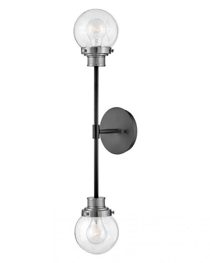 Hinkley Poppy Bathroom Wall Sconce, 2-Light, Steel, 28"H (40692BK-BN 9U69F)