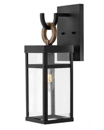 Hinkley Porter LED Outdoor Wall Lantern Aluminum, Gray, Aged Zinc