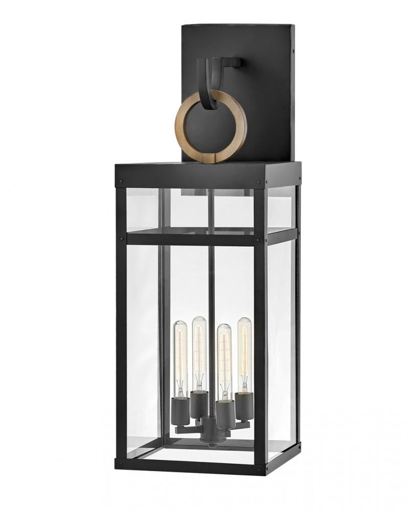 Hinkley Porter LED Outdoor Wall Lantern Aluminum, Gray, Aged Zinc