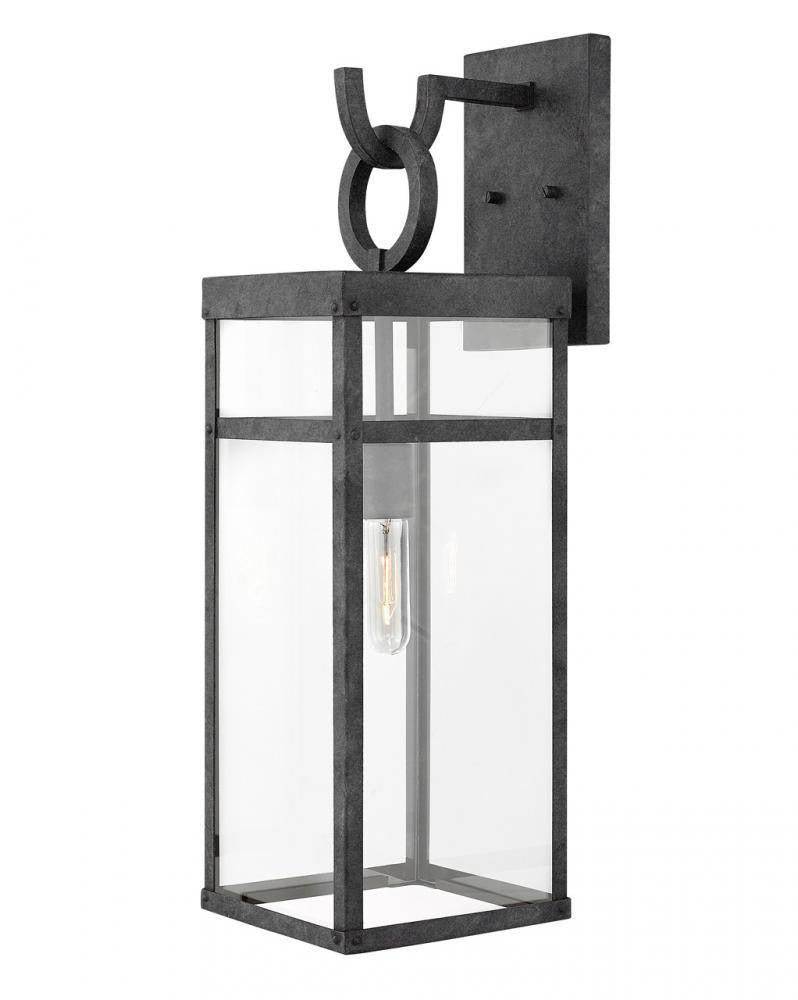 Hinkley Porter Outdoor Wall Lantern Aluminum, Black