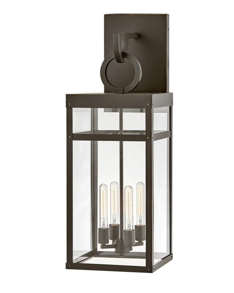 Hinkley Porter Outdoor Wall Lantern Aluminum, Black
