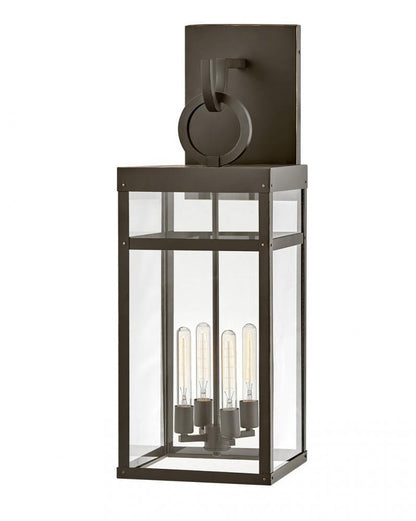 Hinkley Porter Outdoor Wall Lantern Aluminum, Black