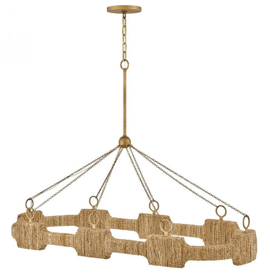 Hinkley Raffi Large LED Linear Chandelier Burnished Gold