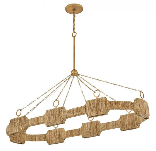 Hinkley Raffi Large LED Linear Chandelier Burnished Gold