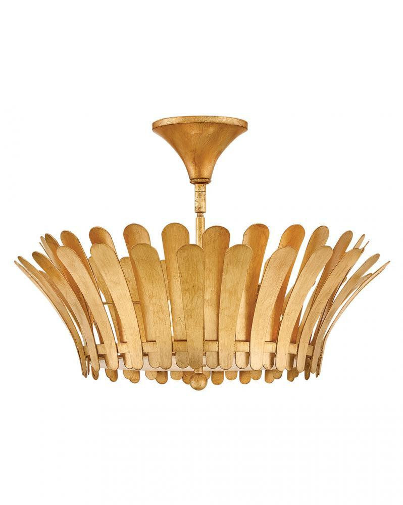 Hinkley Reina Medium Semi-Flush Mount Distressed Brass