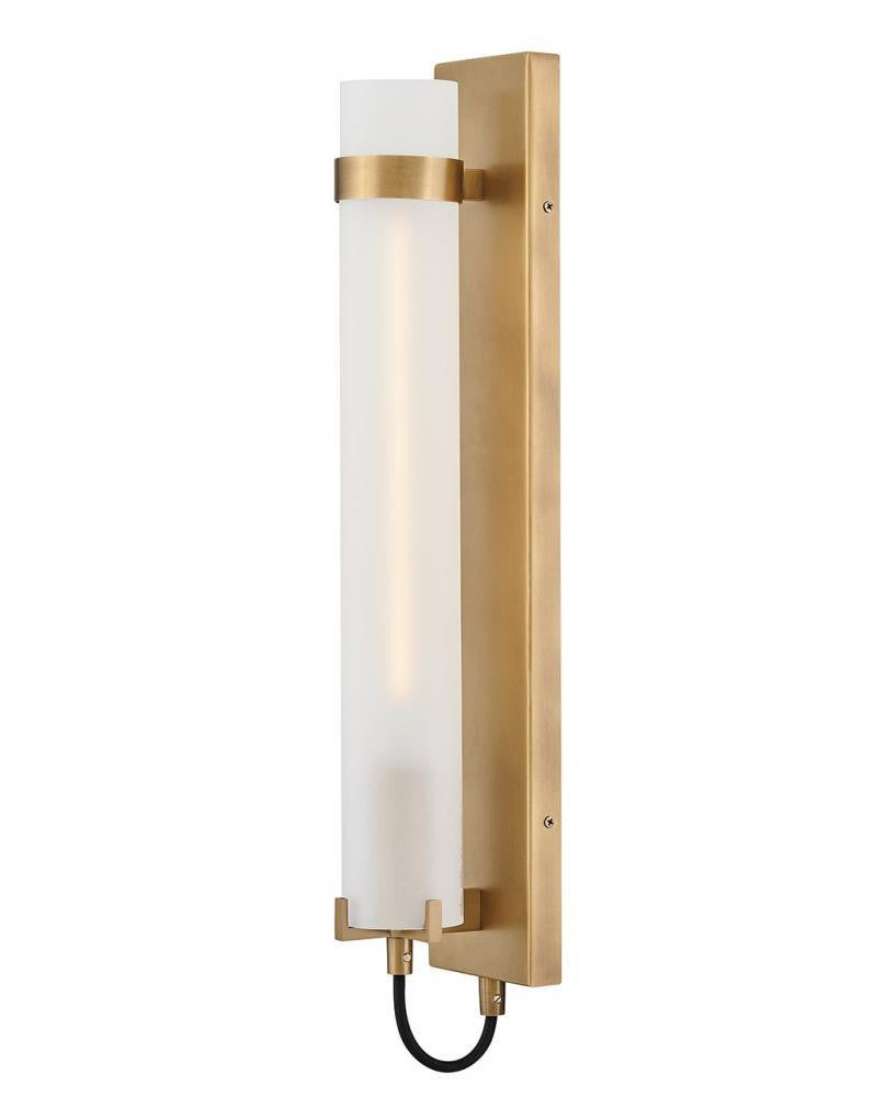 Hinkley Ryden Large Tall Single Light Sconce Heritage Brass Etched