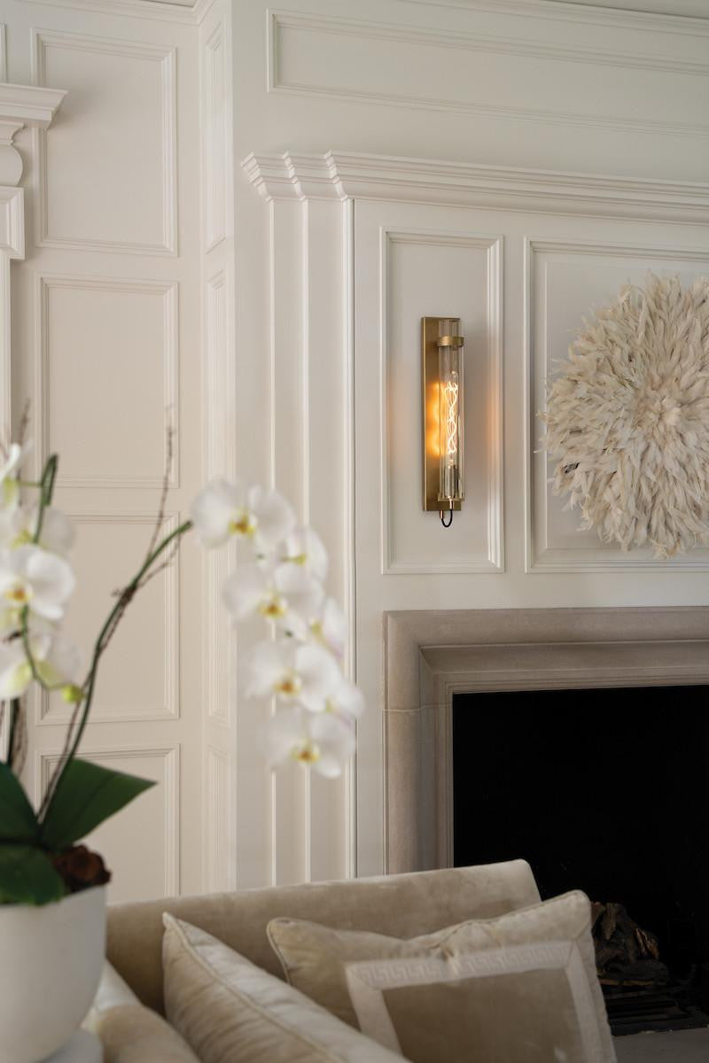 Hinkley Ryden Tall Single Light Sconce Heritage Brass