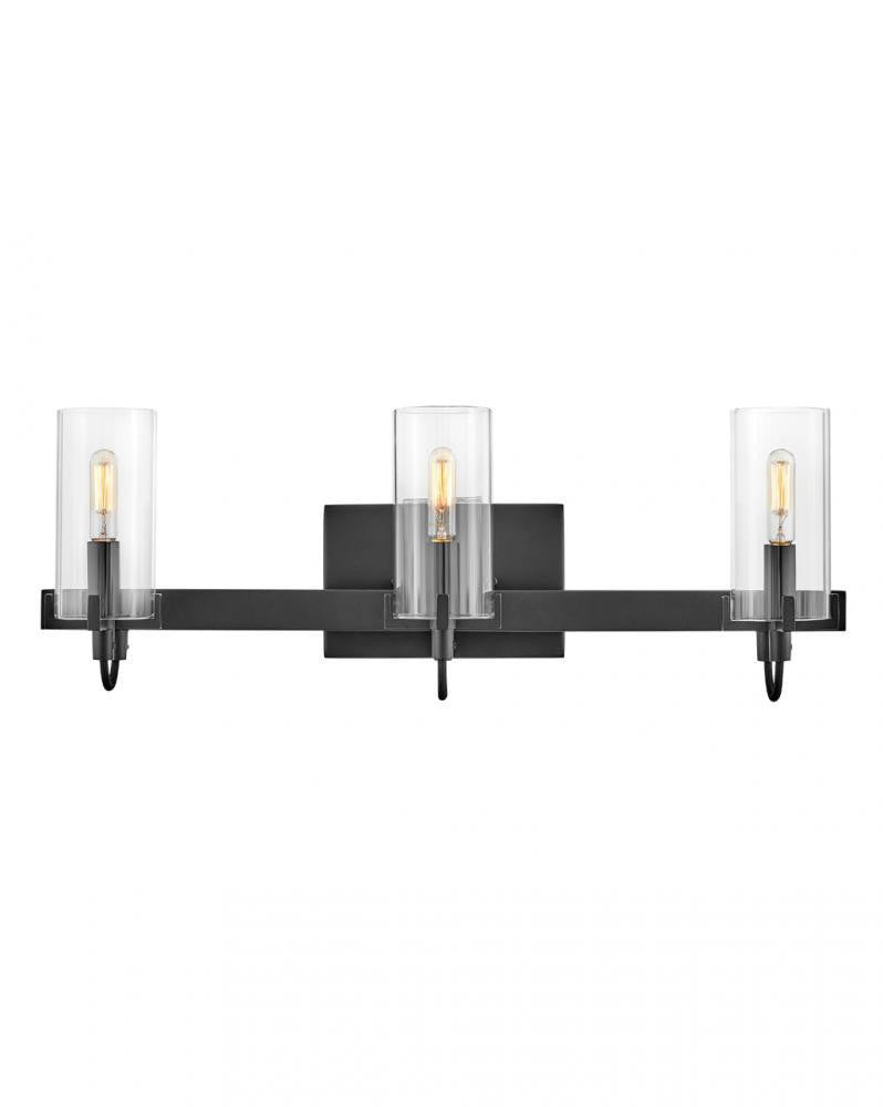 Hinkley Ryden Three Light Vanity Black