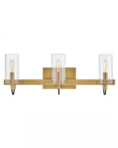 Hinkley Ryden Three Light Vanity Heritage Brass
