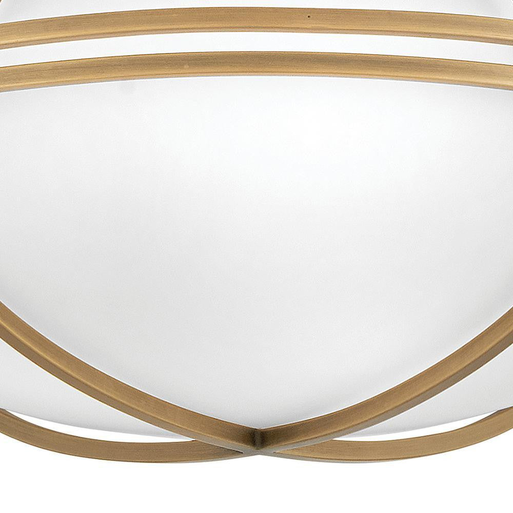 Hinkley Saddler Medium Flush Mount Heritage Brass