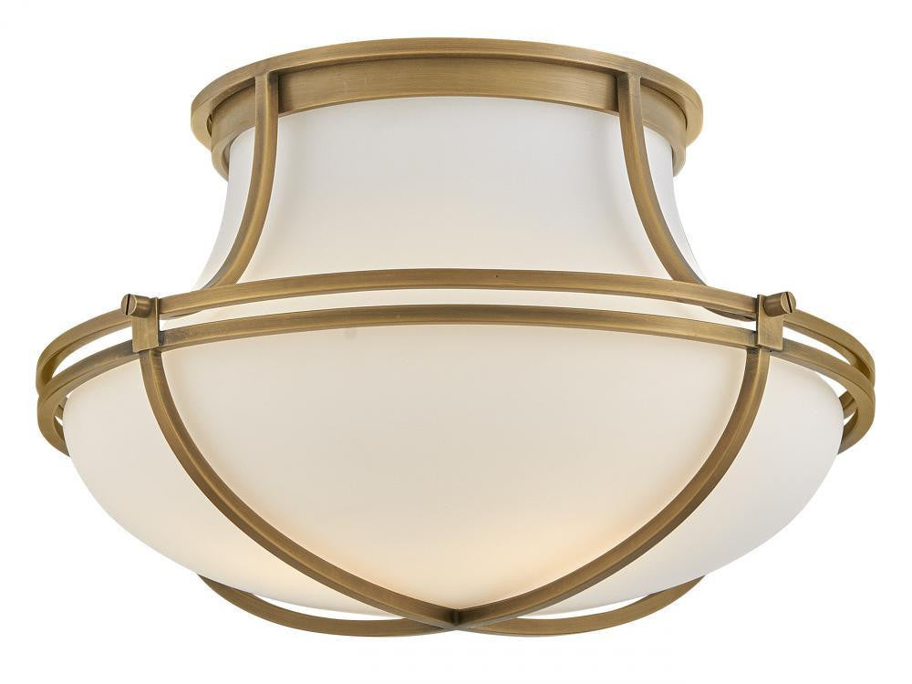 Hinkley Saddler Medium Flush Mount Heritage Brass