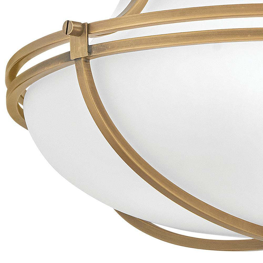 Hinkley Saddler Medium Flush Mount Heritage Brass