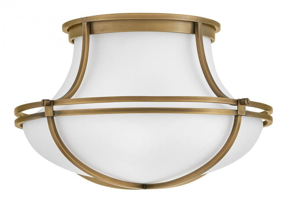 Hinkley Saddler Medium Flush Mount Heritage Brass