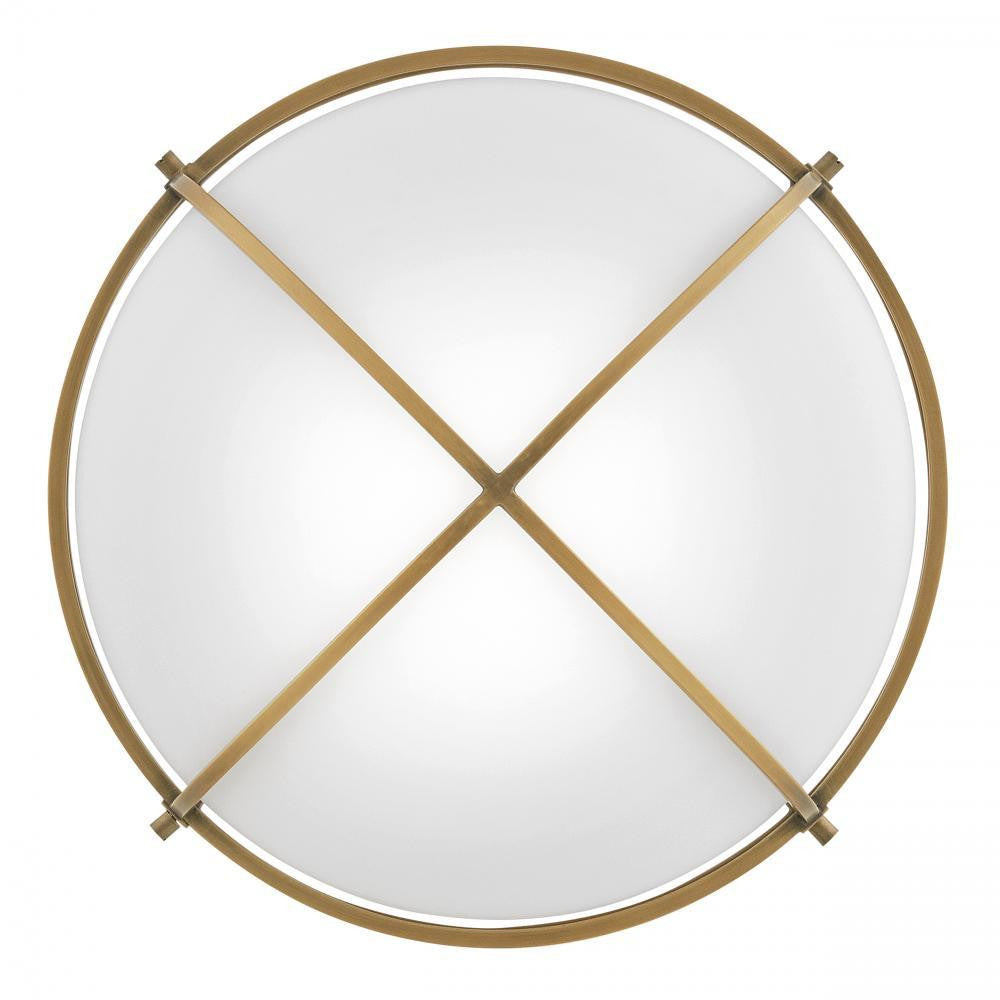 Hinkley Saddler Medium Flush Mount Heritage Brass